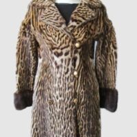 Vintage Genuine Spotted & Mink Fur Coat Jacket Pre-Owned Sz XS