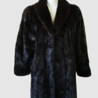Dark Ranch Mink Fur Coat MINT Woman Sz 10/12