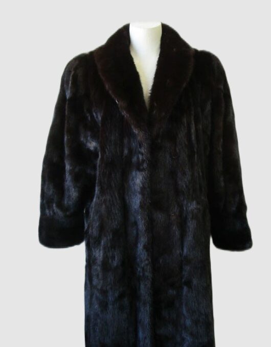 Dark Ranch Mink Fur Coat MINT Woman Sz 10/12