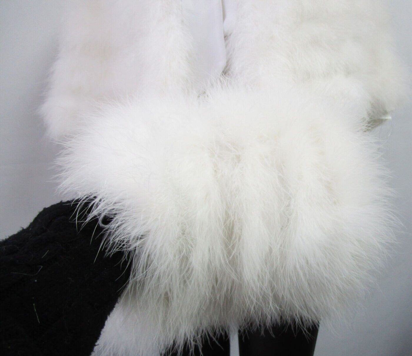 Women's New White Ostrich Fur Feather Cape Stole Wrap & Muff Set WEDDING BRIDE - Image 8