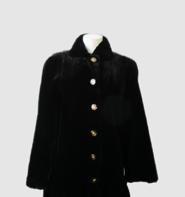Women's Sz 8 Natural Black Sheared Mink Fur Coat Jacket MINT+ Woman
