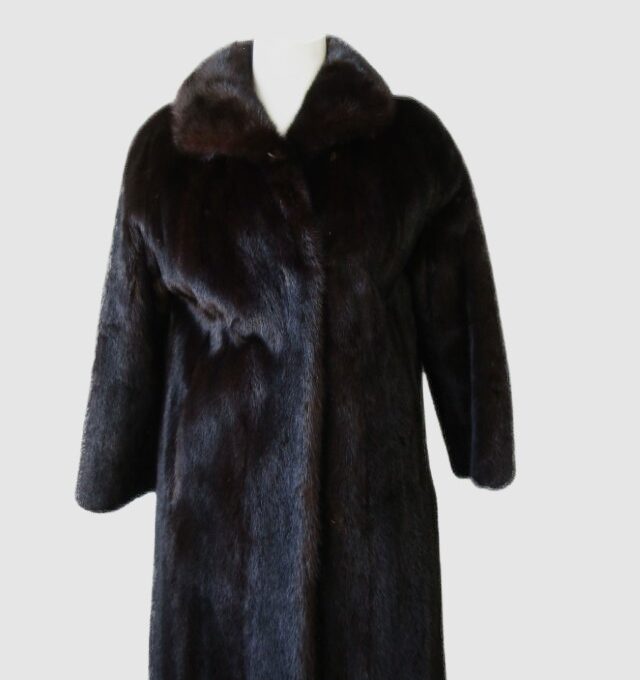 Natural Dark Ranch Mink Fur Coat Jacket MINT+ Woman Sz 6 S