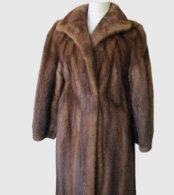 Women's Sz 10 M Natural Dark Pastel Mink Fur Coat Jacket MINT+ Woman