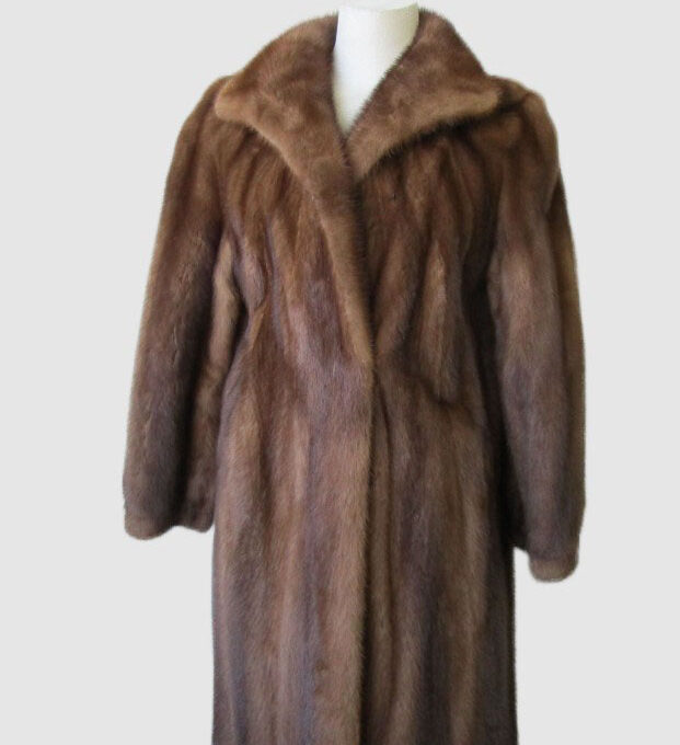 Women's Sz 10 M Natural Dark Pastel Mink Fur Coat Jacket MINT+ Woman