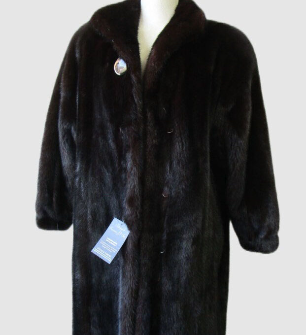 Dark Ranch Mink Fur Coat MINT+ Woman Sz XL 14/16