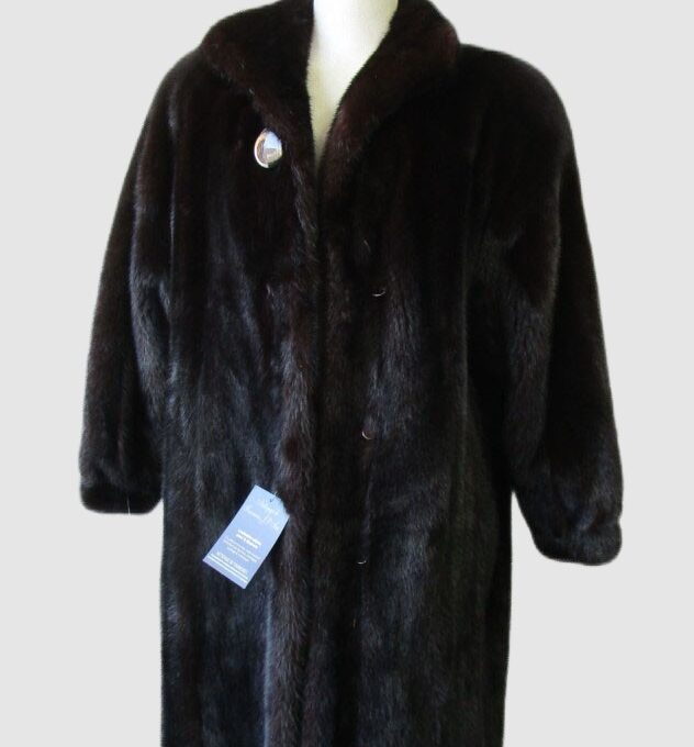 Dark Ranch Mink Fur Coat MINT+ Woman Sz XL 14/16