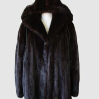 Dark Ranch Mink Fur Coat Jacket w/ HOOD Superb Sz 16