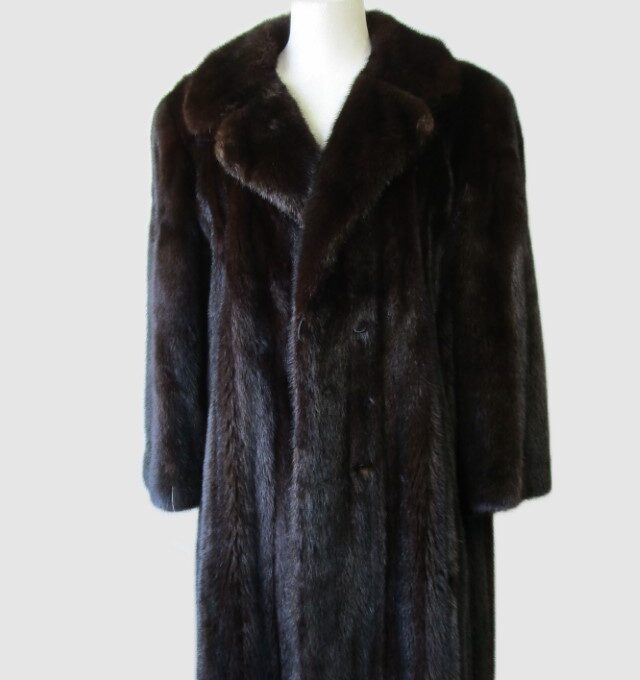 Men's Sz M Natural Dark Ranch Mink Fur Coat Jacket MINT+