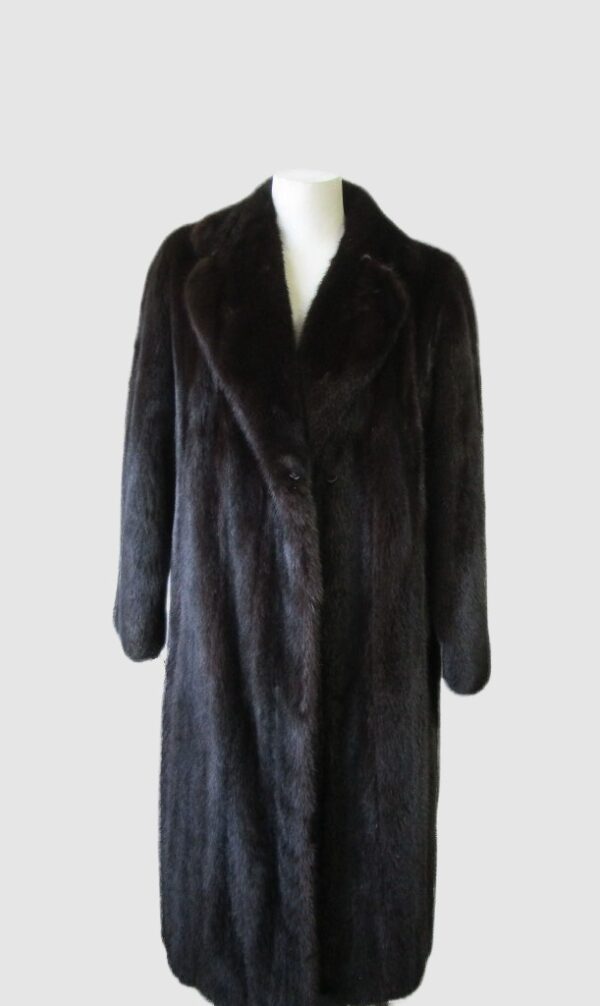 Men's Sz L Natural Dark Ranch Mink Fur Coat Jacket MINT+