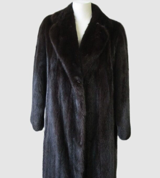 Men's Sz L Natural Dark Ranch Mink Fur Coat Jacket MINT+