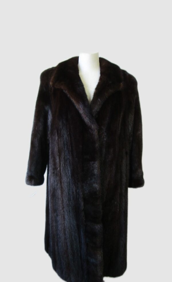 Women's Sz 14/16 XL Natural Dark Ranch Mink Fur Coat Jacket MINT+ Woman