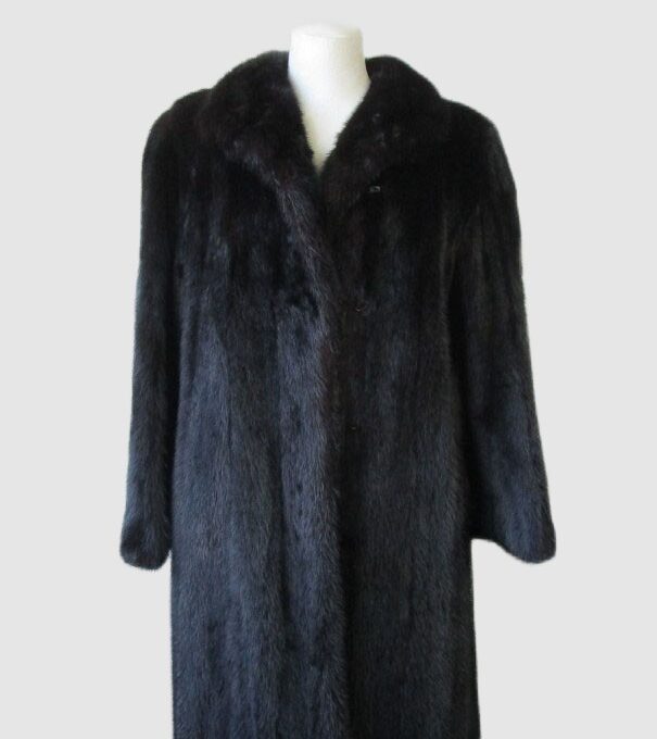Women's Sz 12 L Natural Dark Ranch Mink Fur Coat Jacket MINT+ Woman