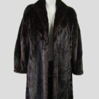 Women's Sz 10/12 M Canadian Natural Dark Ranch Mink Fur Coat Jacket MINT