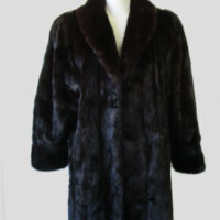 Women's Sz 10/12 Dark Ranch Mink Fur Coat MINT Woman