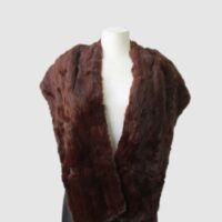 Women's Sz M Squirrel Fur Stole Wrap Cape Wedding MINT Woman Dark Burgundy