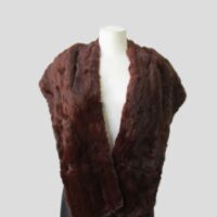 Women's Sz M Squirrel Fur Stole Wrap Cape Wedding MINT Woman Dark Burgundy