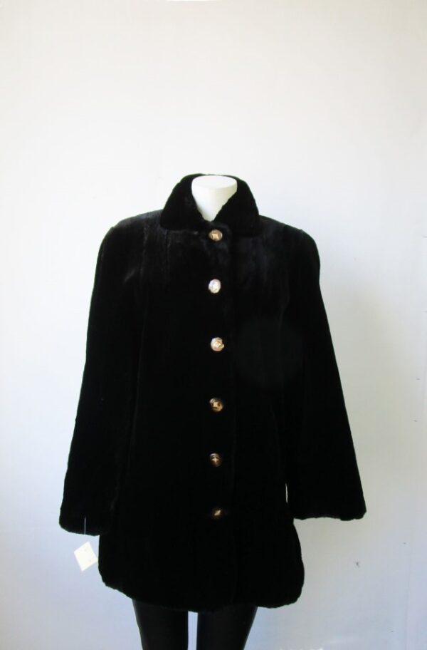 Women's Sz 8 Natural Black Sheared Mink Fur Coat Jacket MINT+ Woman - Image 2