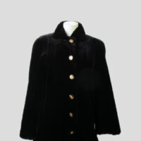 Women's Sz 8 Natural Black Sheared Mink Fur Coat Jacket MINT+ Woman