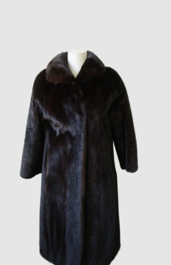 Women's Sz 6 S Natural Dark Ranch Mink Fur Coat Jacket MINT+ Woman