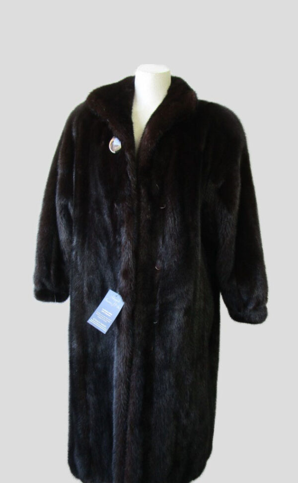 Women's Sz 14/16 XL Dark Ranch Mink Fur Coat MINT+ Woman
