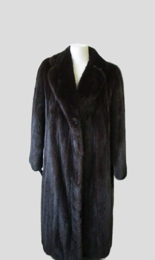 Men's Sz L Natural Dark Ranch Mink Fur Coat Jacket MINT+