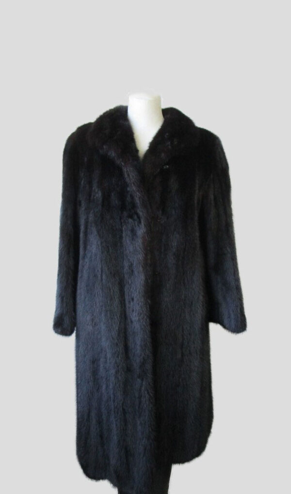 Women's Sz 12 L Natural Dark Ranch Mink Fur Coat Jacket MINT+ Woman