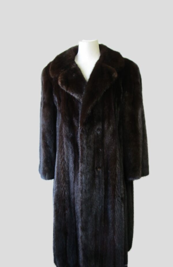 Men's Sz M Natural Dark Ranch Mink Fur Coat Jacket MINT+