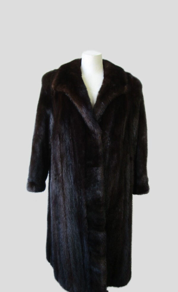Women's Sz 14/16 XL Natural Dark Ranch Mink Fur Coat Jacket MINT+ Woman