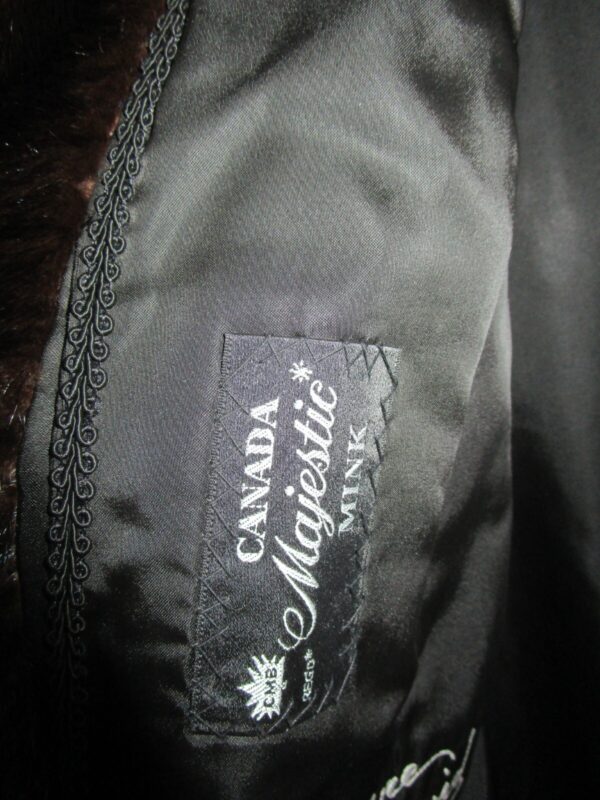 Women's Sz 12 Dark Ranch FEMALE Mink Fur Coat Jacket Mint+ CANADA MAJESTIC - Image 7