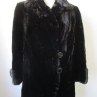 Women's Sz 12 Black Sheared Rabbit Fur Coat MINT Woman