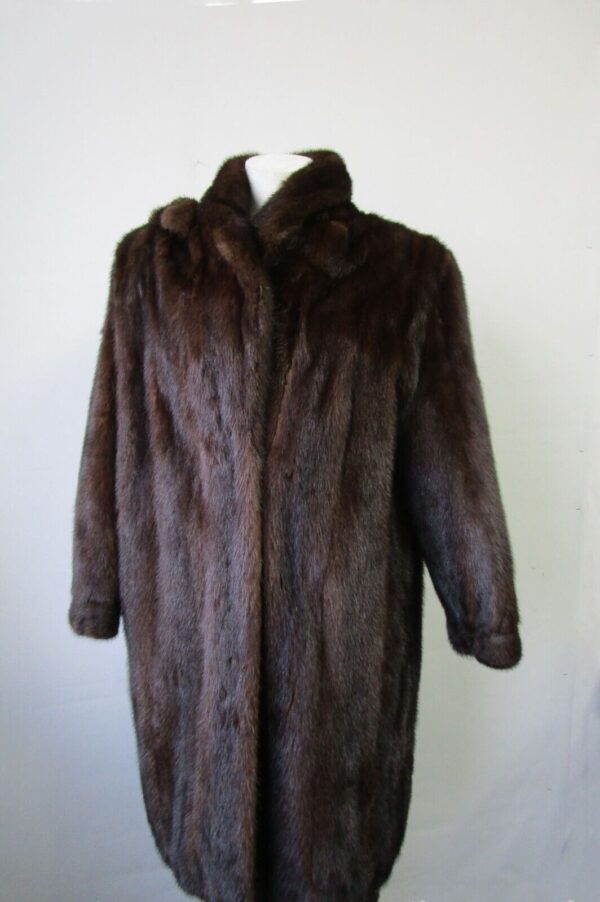 Women's Sz 8 Mink Fur Coat Jacket HOOD Woman Mint - Image 2