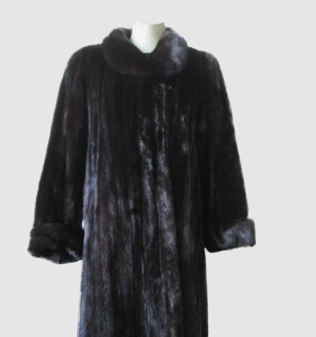 Women's Sz 10/12 Dark Ranch Female Mink Fur Coat Jacket SUPERB