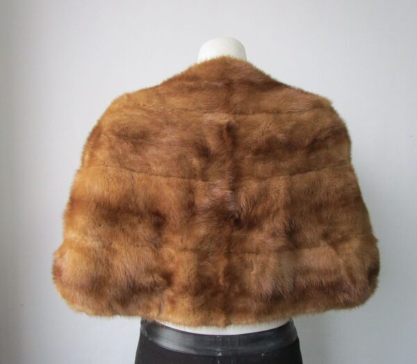 Women's Vintage MINT Mink Fur Shawl Stole Wrap Cape WEDDING Woman - Image 4