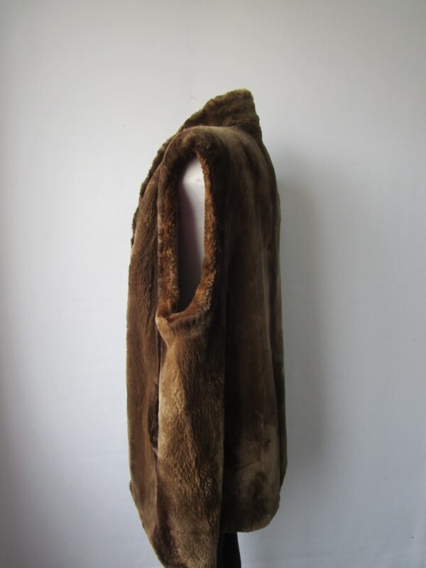 Women's Sz 12 Brown Real Sheared Beaver Fur Vest MINT+ - Image 3