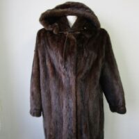 Women's Sz 8 Mink Fur Coat Jacket HOOD Woman Mint