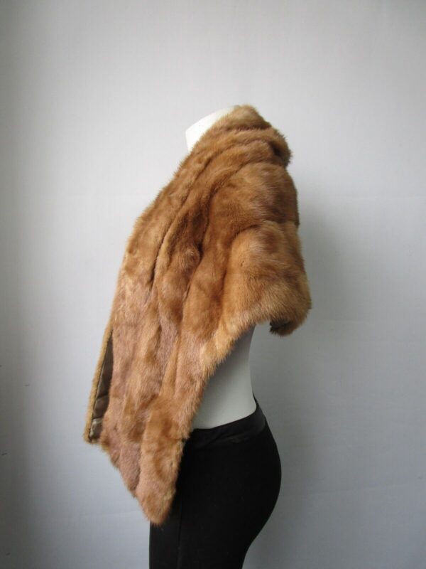 Women's Vintage MINT Mink Fur Shawl Stole Wrap Cape WEDDING Woman - Image 2
