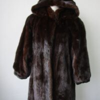 Women's Sz 10 Mink Fur Coat Jacket HOOD Woman Mint