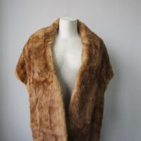 Women's Vintage MINT Mink Fur Shawl Stole Wrap Cape WEDDING Woman