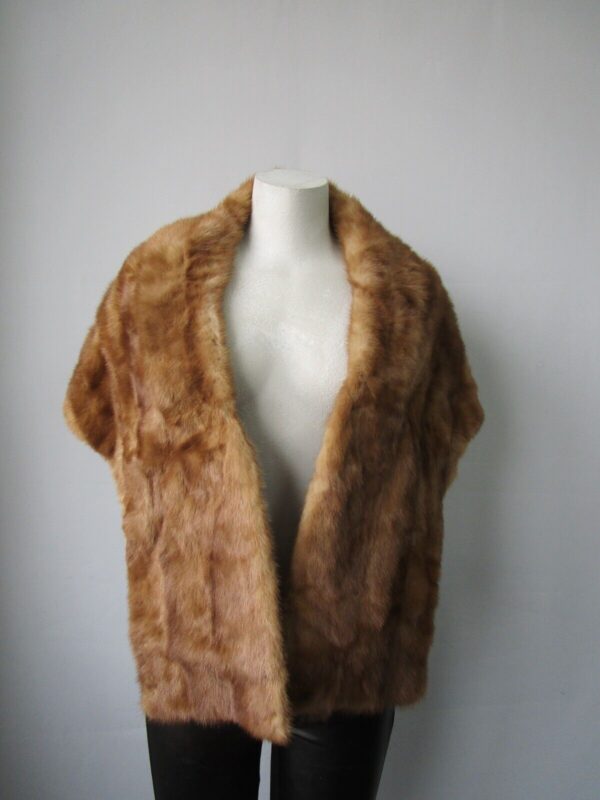 Women's Vintage MINT Mink Fur Shawl Stole Wrap Cape WEDDING Woman