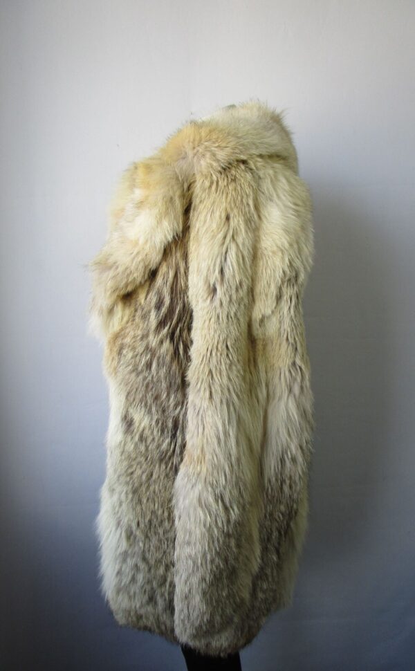 Women's Sz 4 Coyote Fur Coat Jacket with Fox and Hood Mint+ Woman - Image 5