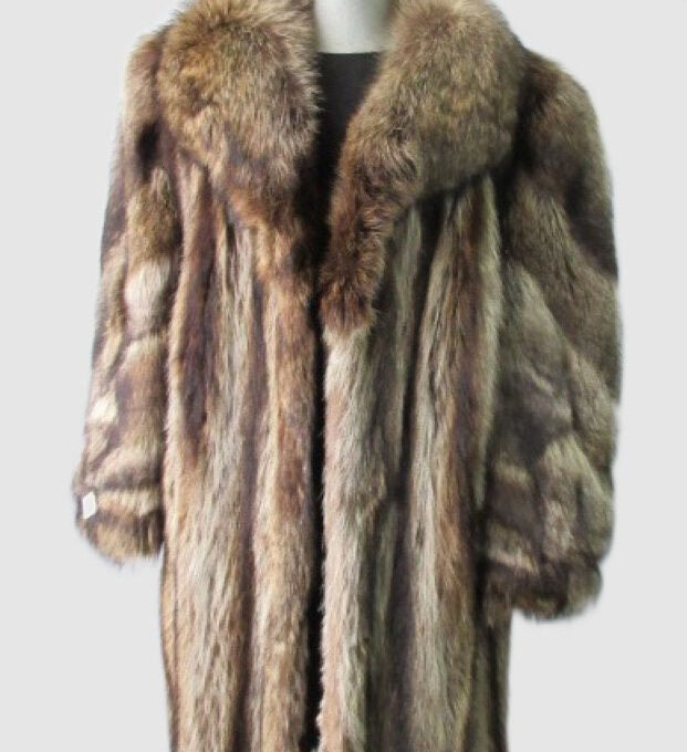 Raccoon Fur Coat Jacket Women VG+ Ladies Sz 8