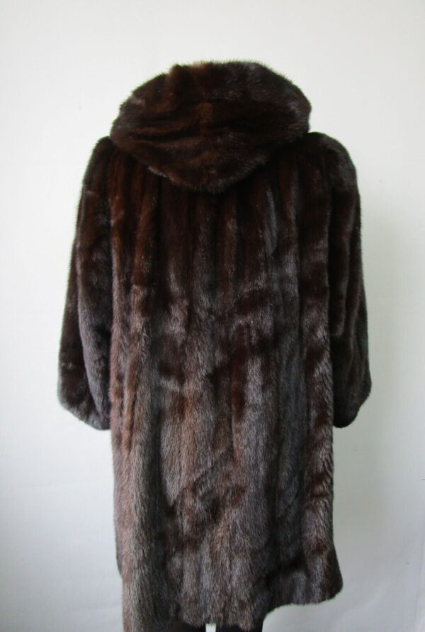 Women's Sz 10 Mink Fur Coat Jacket HOOD Woman Mint - Image 5