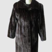 Women's Sz 8 Superb Dark Ranch Mink Fur Coat Superb CLEARANCE SALE!