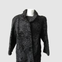 Women's Sz 6/8 Black Swakara Fur Coat Jacket Sale