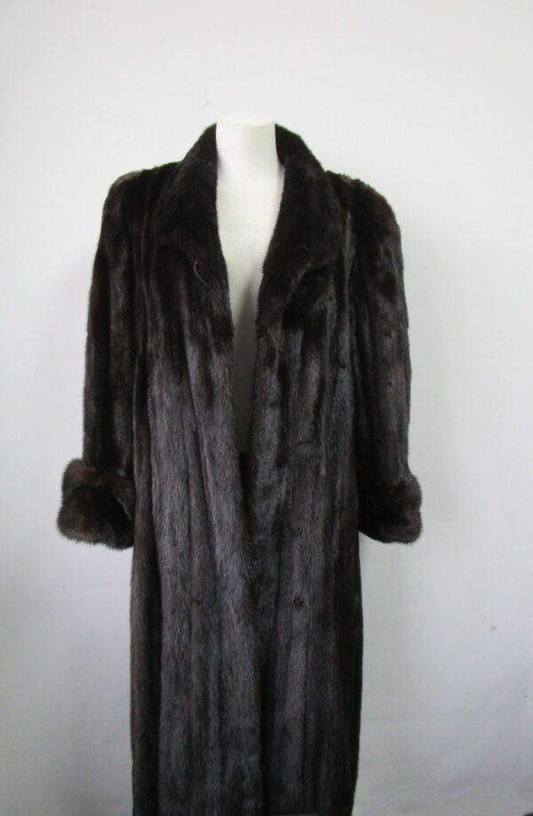 Women's Sz 12 Canadian Dark Ranch Mink Fur Coat MINT+ Woman - Image 2