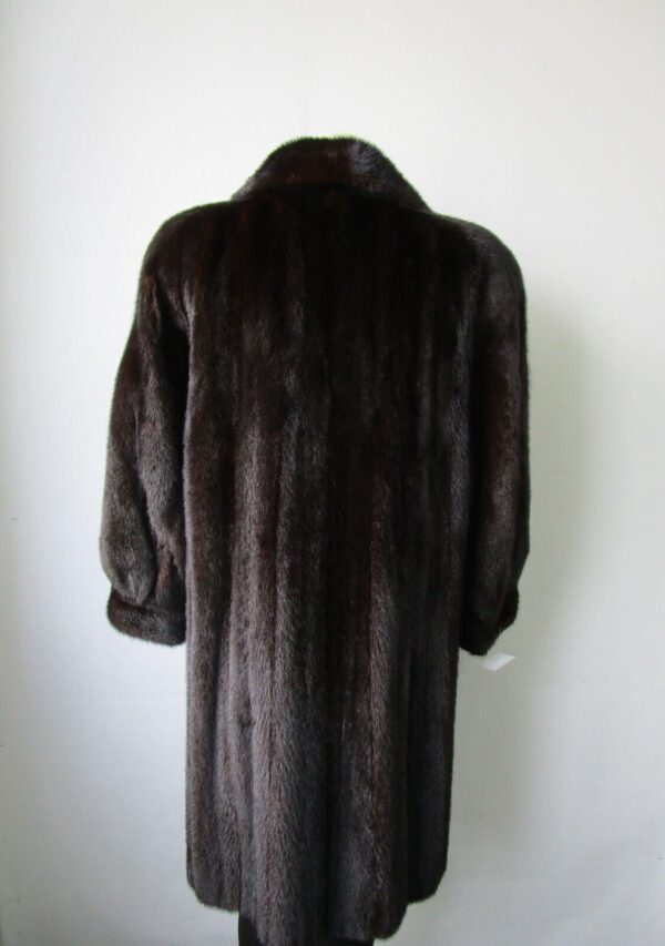 Women's Sz 6 Canadian Dark Ranch Mink Fur Coat MINT Woman - Image 3