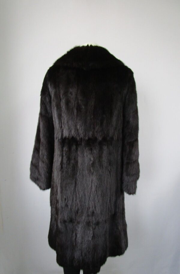 Women's Black Muskrat Fur Coat Superb Woman Sz 4 - Image 4