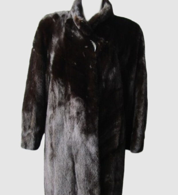 Dark Ranch Mink Fur Coat Jacket Mint+ Sz 6