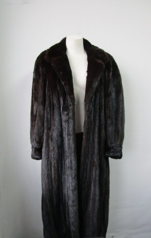Women's Sz 12 Canadian Dark Ranch Female Mink Fur Coat Mint Woman - Image 3