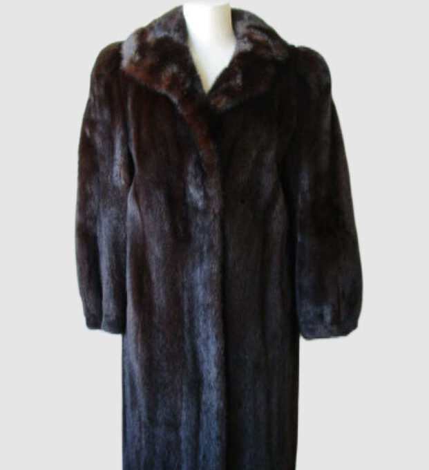 Women's Sz 6/8 Dark Ranch Mink Fur Coat Jacket MINT
